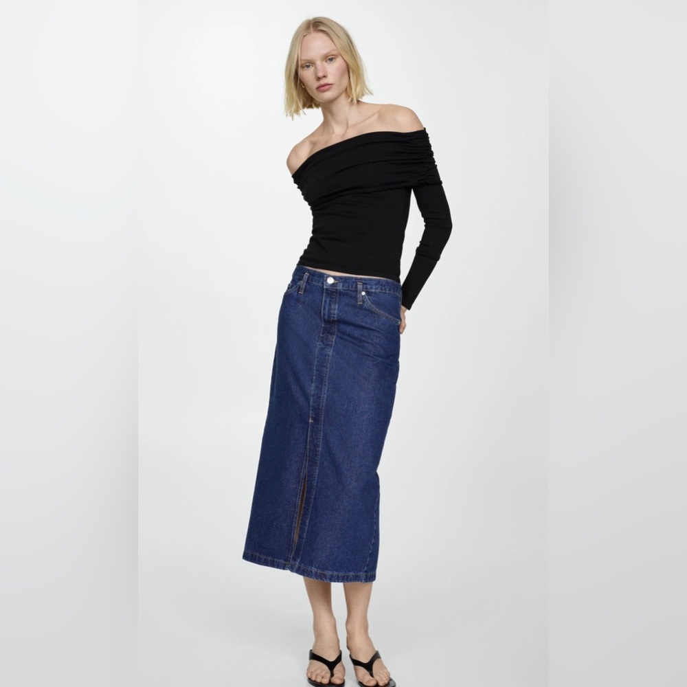 Denim Midi Skirt